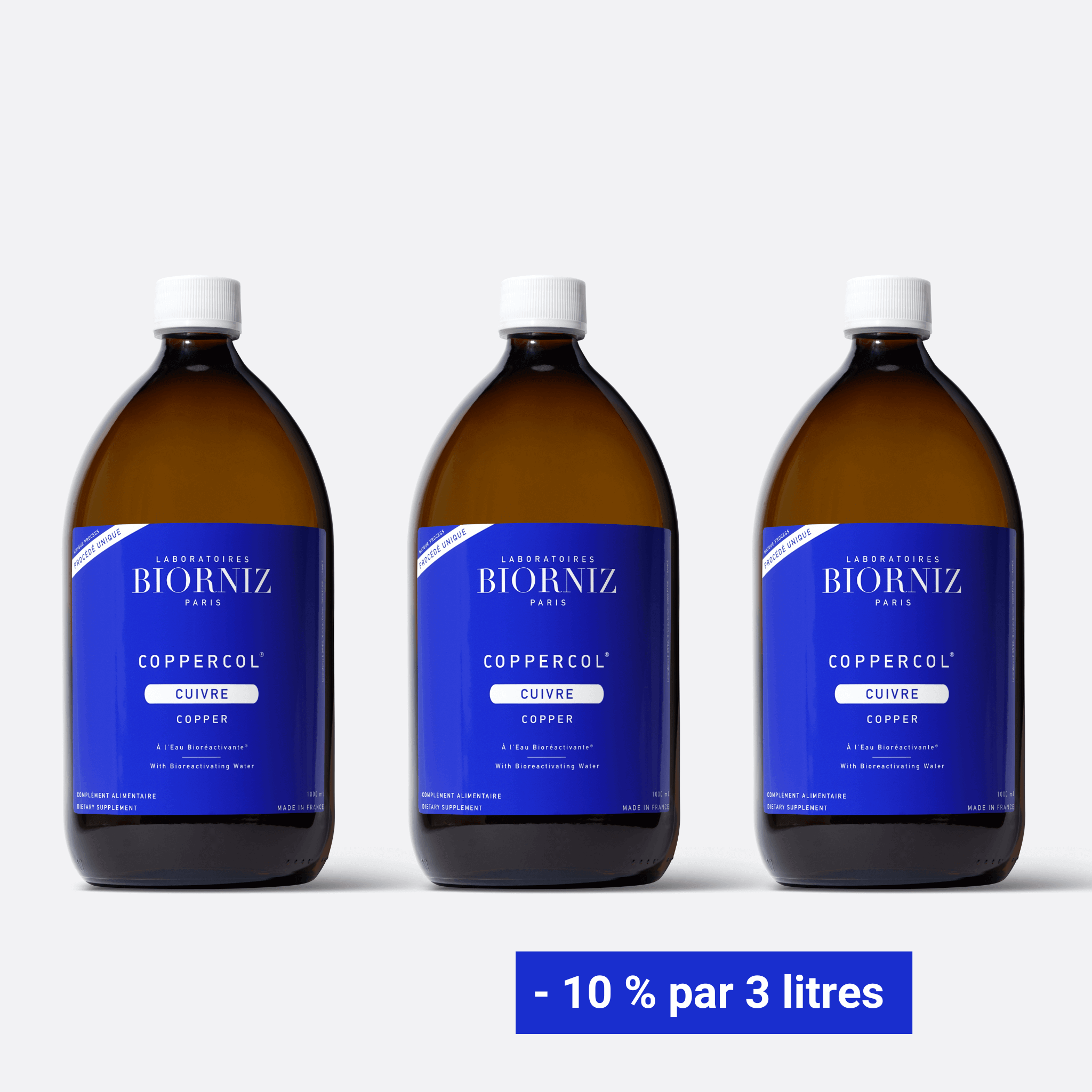 3 flacons de COPPERCOL Cuivre liquide 1000 ml - Offre remisée